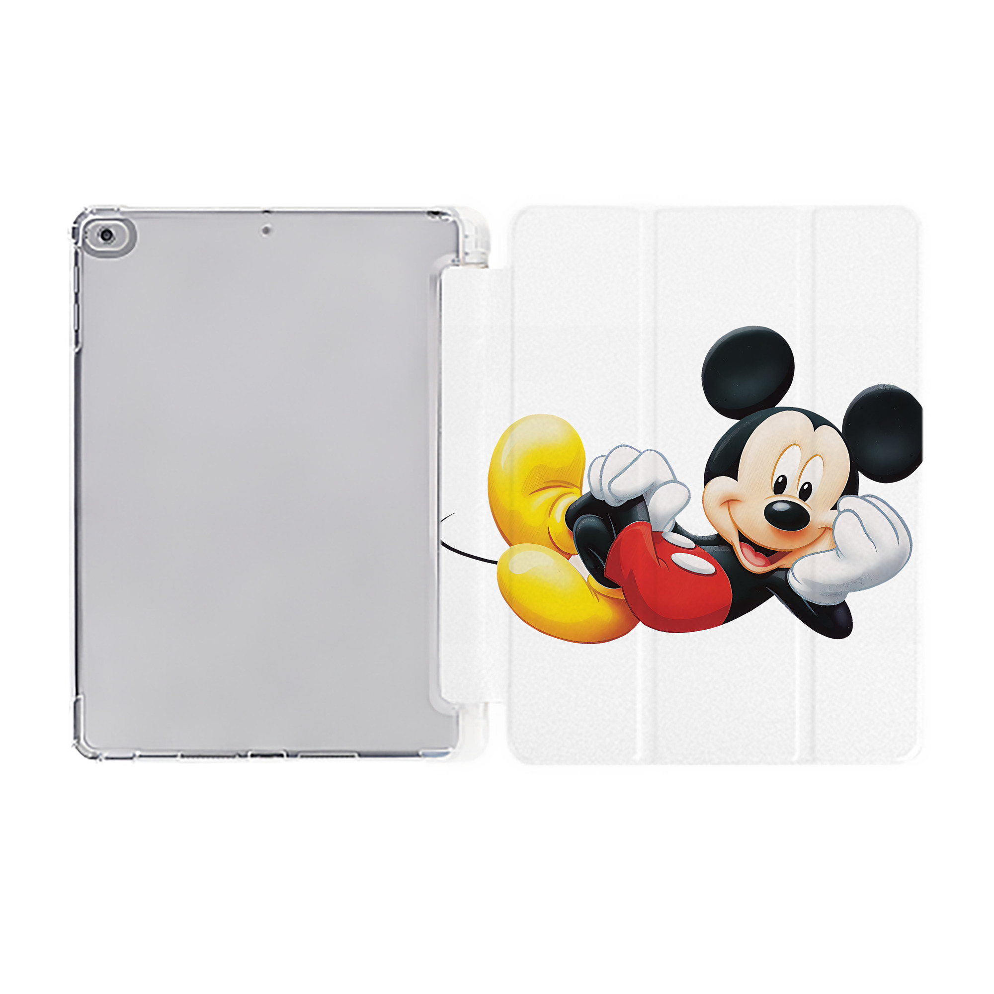 ミッキーマウス Mickey Mouse IPad ケース ペン収納付き 三つ折りスタンド PUレザー×シリコン 対応機種9.5/10.5/10.9インチ